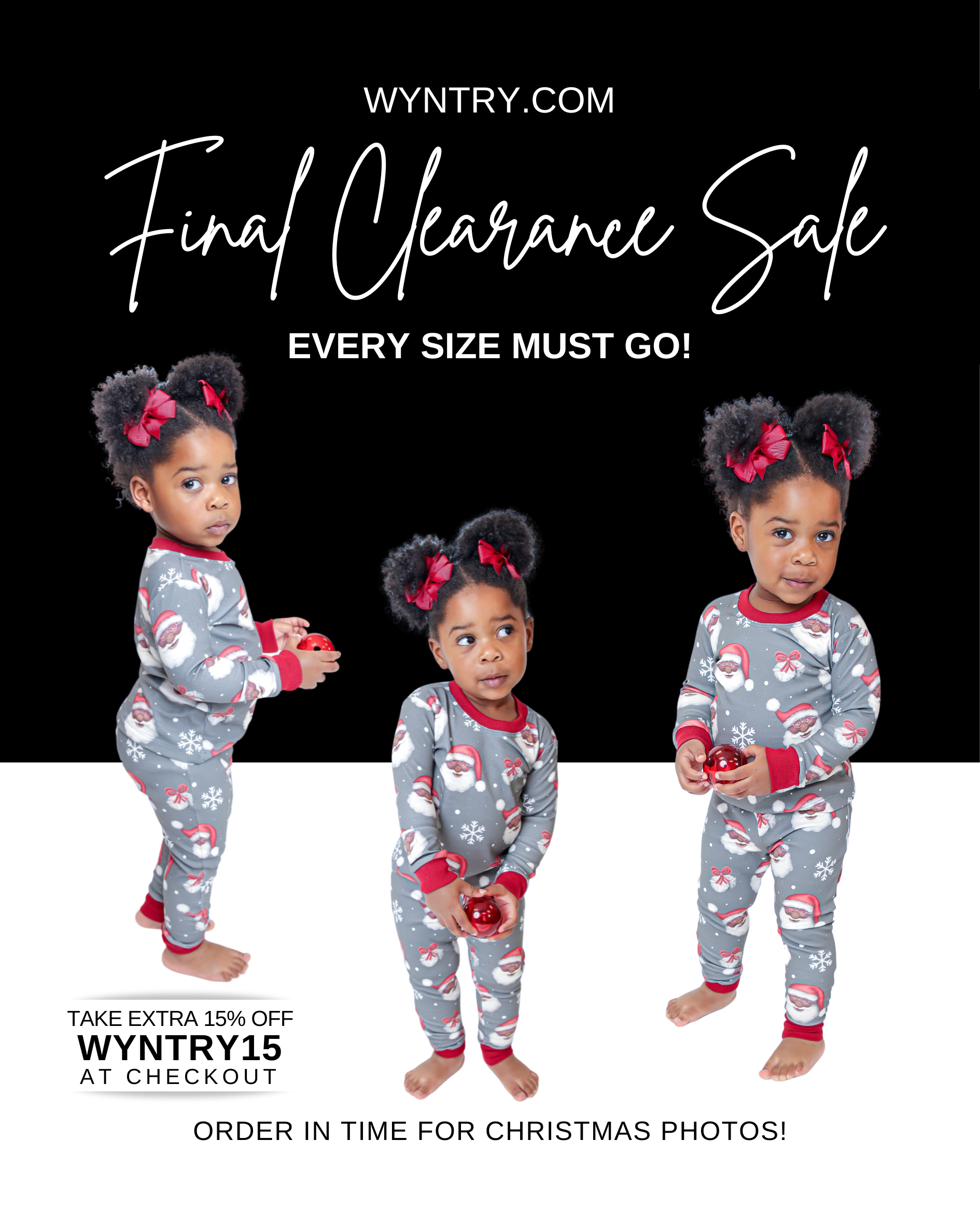 Gift Wrap — Matching Black Santa PJs for your entire family